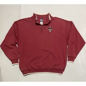 San Francisco Vintage 49ers Pro Player Quarter Zip Sweatshirt XXL Red NFL